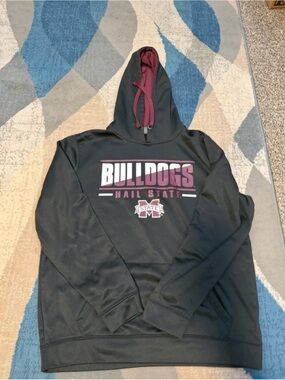 Colosseum Black Hoodie with Maroon Lining